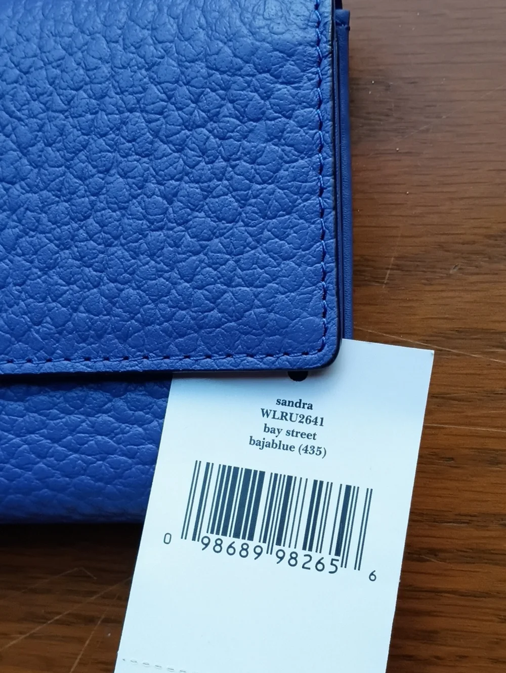 Kate Spade Baja Blue Pebbled Leather Continental Wallet New With Tags, 7x4